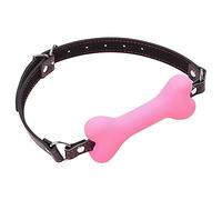 Bondage Silicone Leather Dog Bones Gag Mouth Pet Bone Bite Ball Gag BDSM Fetish Slave Restraints Sex Toys (Pink)