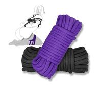 Bondage Soft Rope Restraint Kit BDSM Sexy Bondage Rope for Adult Restraining Romance Games BDSM Fetish Bondage Set 2Pack 10 M/32 Feet Black & Purple Adult Sex Toy Fetish Things for Women Men Couples