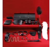 Bondaged Adult Kit Leather Sex Restraining Bed Set Soft Restraint Restraining BDSM Bondage Couples Bonage Sets Restraints Ties with Woman Bedroom Fun Gag Belts Wrists and Ankles Handcuffs,Black