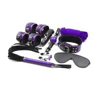 Bondaged Kit Adult Bondaged Restraints Sex, Bondage Gear Accessories BDSM Kit Bed Restraints 11pcs/Set SM Adult Handcuffs Gag Blindfold Spanking Paddle Collar Nipple Clamp Strap for Belt