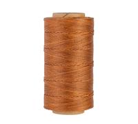 Bonded 0.8mm Round Waxed Polyester Cord, 3-ply Wax Coated Thread, 197 Yards Stiff String for Heavy Duty Fabric, Leather Sewing, Book Binding, Upholstery Repair, and Macrame Jewelry - Brown