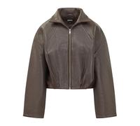 Bonded Leather Jacket - female - ROTATE Birger Christensen - Leather Jackets - Brown - S - Jackets S