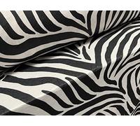 Bonded Satin-Back Textured Jersey Fabric, per metre - Zebra Animal Print - Black & White