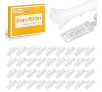 BondEron Pack of 50 Cable Labels Set with Cable Ties, Waterproof Cable Marking & Labelling Field, Nylon Cable Marker for Organisation for Household and Office, White Transparent