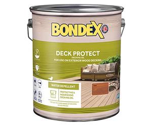 Bondex Deck Protect - Protective Decking Oil - Teak -Suitable for Exerior Wood - Water Repellant & Mould Resistant - Matt Finish - 5L