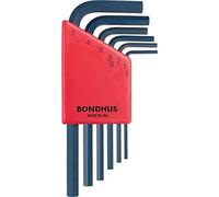 Bondhus 12246 Set of 6 Hex L-Wrenches, Short Length, Sizes 1.5-5mm