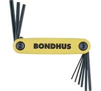 Bondhus 12589 9-Piece Fold-Up Hex Key Set Inch 5/64-1/4