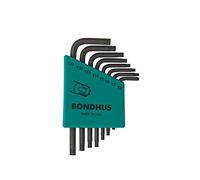 Bondhus 31732 Set of 8 Star L-Wrenches, Short Length, Sizes T6-T25