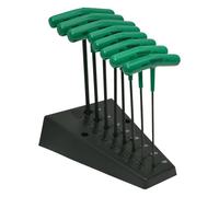 BONDHUS TTHX8 8PC TORX T-Handle HEX Set+Stand TX9-TX40, 33034