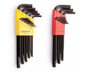 BONDHUS Allen Key Sets Double Pack Ball End Hex 9PC Metric & 13PC Imperial 20199
