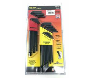 BONDHUS BLX22 20199 13 PIECE INCH / 9 PIECE METRIC BALL ENDED ALLEN HEX KEY SET