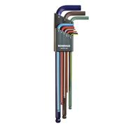 BONDHUS ColourGuard Allen Key Set Ball End Extra Long 9pcs Metric 1.5-10mm 69699