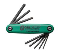 Bondhus Screwdriver Set GorillaGrip 12634 - 8pc Star-Tipped Fold-Up Snap Holder, Green