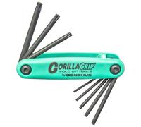 Bondhus GorillaGrip 12634 Star-Tipped Screwdriver Set in Fold-Up Snap Holder,Green