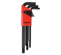 Bondhus 12199 Hex Tip Key L-Wrench Set with ProGuard Finish, 1.5mm - 10mm, 9 Piece