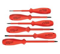 Bondhus Set 6 BasicGrip™ Slotted & Phillips Insulated Screwdrivers; 3/32, 5/32, 7/32, 1/4", PH1 & PH2