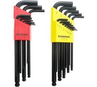 Bondhus (USA) 20199 22 Piece Long Ball End Hexagon Key Sets Metric & Imperial