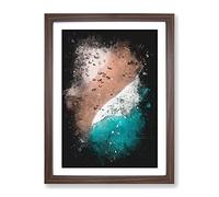 Bondi Beach Australia Paint Splash Modern Framed Print | A2 Walnut Framed Wall Art | Ready to Hang | Modern Beach Picture | Living Room Bedroom Lounge Office
