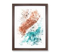 Bondi Beach Australia Watercolour Modern Framed Print | A3 Walnut Framed Wall Art | Ready to Hang | Modern Beach Picture | Living Room Bedroom Lounge Office