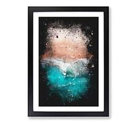 Bondi Beach in Australia Paint Splash Framed Print | A2 Black Framed Wall Art | Ready to Hang | Modern Beach Picture | Living Room Bedroom Lounge Office