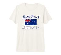 Bondi Beach with Australian Flag Premium T-Shirt