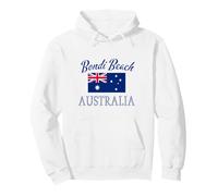 Bondi Beach with Australian Flag Pullover Hoodie
