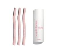 BONDI BLADES - Starter Kit - 3 Pack Dermaplaning Razors & Aloe Vera Shave Gel - Dermaplane Razor - Eyebrow Razor - Dermaplaning tool for Face - Facial Razor for Women - Peach Face Remover
