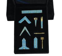 Bondi Blue Freemason Tools Set | Masonic Ritual Tools Freemason Gifts for Men & Women | Elegant Masonic Tool Set for Ceremonial Use and Collectors | Ideal Freemason Gifts for Milestone Celebrations