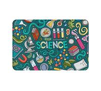 BONDIJ Cartoon Science Theme Bath Mat Non Slip Bathroom Rug Washable Throw Rug Soft Door Mat for Floor Tub Shower