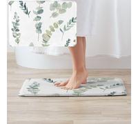 BONDIJ Eucalyptus Leaves Print Bathroom Rugs Absorbent Microfiber Bath Mat Flannel Area Rug Rubber Backing Non Slip Door Mat for Outdoor Indoor Home Entry Mat 60 x 40 CM