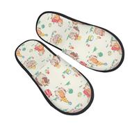 BONDIJ Furry Slippers For Women Men Guinea Pig Print Scuff Slippers Winter Plush Cute Slippers Cozy Indoor Slide