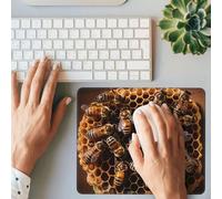 BONDIJ Gaming Mousepad Honeycomb Print Rectangle Mouse Pad Non-Slip Rubber Base Mouse Pads with Durable Stitched Edges for Computers Laptop Office Decor