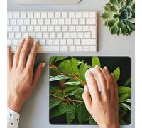 BONDIJ Gaming Mousepad Small Leaves Print Rectangle Mouse Pad Non-Slip Rubber Base Mouse Pads with Durable Stitched Edges for Computers Laptop Office Decor