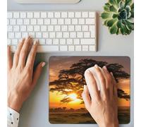 BONDIJ Gaming Mousepad Sunrise on Big Tree Print Rectangle Mouse Pad Non-Slip Rubber Base Mouse Pads with Durable Stitched Edges for Computers Laptop Office Decor