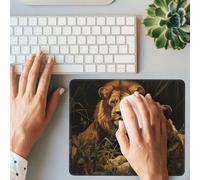 BONDIJ Gaming Mousepad Two Lions Print Rectangle Mouse Pad Non-Slip Rubber Base Mouse Pads with Durable Stitched Edges for Computers Laptop Office Decor