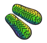 BONDIJ Gay Pride Rainbow Pattern Print Slippers Soft Plush House Slippers Warm Slip-on Slides Cozy Indoor Outdoor Slippers for Women