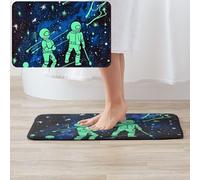 BONDIJ Glow in The Dark Print Bathroom Rugs Absorbent Microfiber Bath Mat Flannel Area Rug Rubber Backing Non Slip Door Mat for Outdoor Indoor Home Entry Mat 60 x 40 CM
