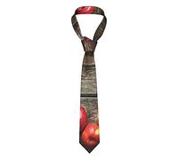 BONDIJ Men's Silk Tie, Fresh Ripe Apples Printed Necktie Causal Fashion for Weddings, Groom, Groomsmen, Missions, Dances, Gifts.