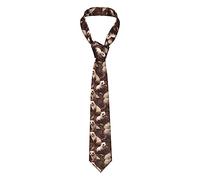 BONDIJ Men's Skinny Tie, Fashion Hairy Ferret Print Decorate Necktie for Wedding Party Formal Gifts