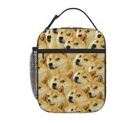 BONDIJ Mr Doge Meme Lunch Bag Women, Small Leakproof Cooler Bag, Reusable Insulated bento Lunch Box for Work Office Picnic or Travel