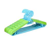 BonDream 6-Pack Heavy Duty Plastic Extra-Wide Arm 15"-23" Suits Clothes Hangers with Swivel Hooks,Perfect for Coat,Jacket,Dress,Shirt,Trousers or Closet Space Saving,Blue+Green