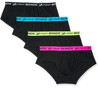 Bonds Men's, Black / Colour Band (4 Pack), XL