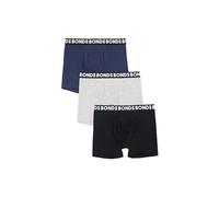 Bonds Men's Pack, Everyday Boxer Briefs, Mid-Length, Cotton-Blend Underwear, 3-Pack Trunks, Grey Marle/Navy/Black, XXL (Pack of 3)