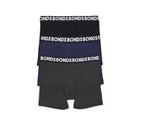 Bonds Men's Pack, Everyday Boxer Briefs, Mid-Length, Cotton-Blend Underwear, 3-Pack Trunks, Navy/Everynight/Black, M (Pack of 3)