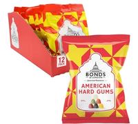 Bonds of London American Hard Gums Bags, Retro Fruit Gift Sweets, Vegetarian Friendly, 130 g (Pack of 12)