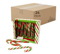 Bonds of London Candy Canes, Festive & Classic Peppermint Flavour, Ideal Stocking Fillers & Christmas Treats, 12 Canes Per 144 g Box (Bulk Pack Of 24 Boxes)
