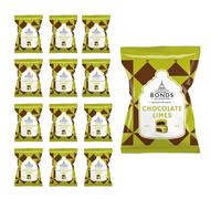 Bonds of London Chocolate Limes Bags, Retro Vegetarian Boiled Sweets With Chocolate Centre, 120 g (Pack of 12)