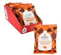 Bonds of London Chocolate Oranges Bags, Retro Hard Boiled Sweets With Chocolate Centre, Vegetarian Friendly, 110 g (Pack of 12)