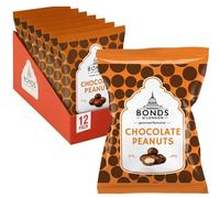 Bonds of London Chocolate Peanuts Bags, Traditional & Retro Milk Chocolate Coated Sweets, 75 g (Pack of 12)