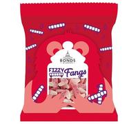 Bonds of London Dracula Teeth Fizzy Bags, Retro Strawberry Flavour Jelly Sweets, Vegetarian Friendly, 110 g (Pack of 12)
